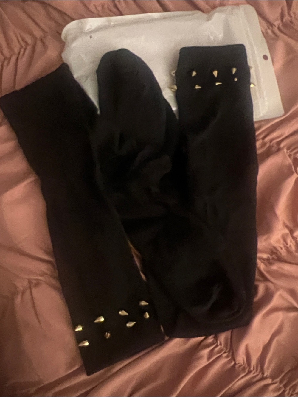 Black knee socks with Gold Stud Accent